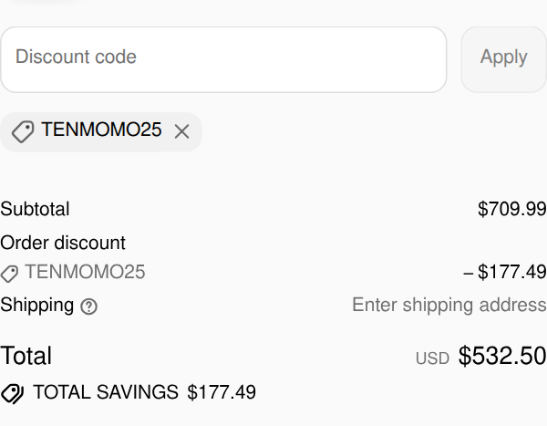 The Dry Air checkout with code Tenmomo25 applied to HEPA 600 UVIG Air Scrubber Wholesale Package: $177.49 off, total $532.50