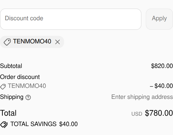 Reibii checkout with code Tenmomo40 applied to REIBII 78" H Heavy Duty Garage Shelving,3000lbs Adjustable Metal Shelves Unit for Garage & Warehouses - 4-Pack 12000LBS: $40.00 off, total $780.00